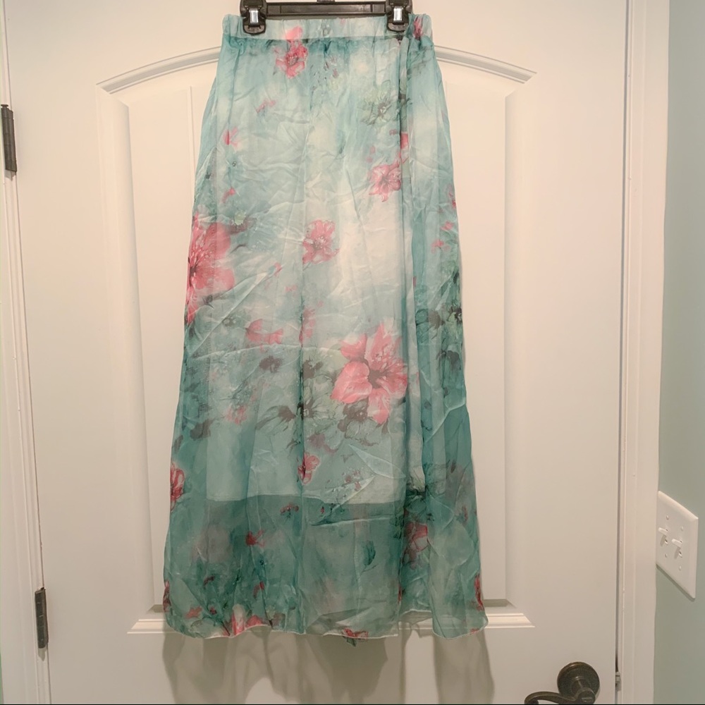 Chiffon full length maxi skirt